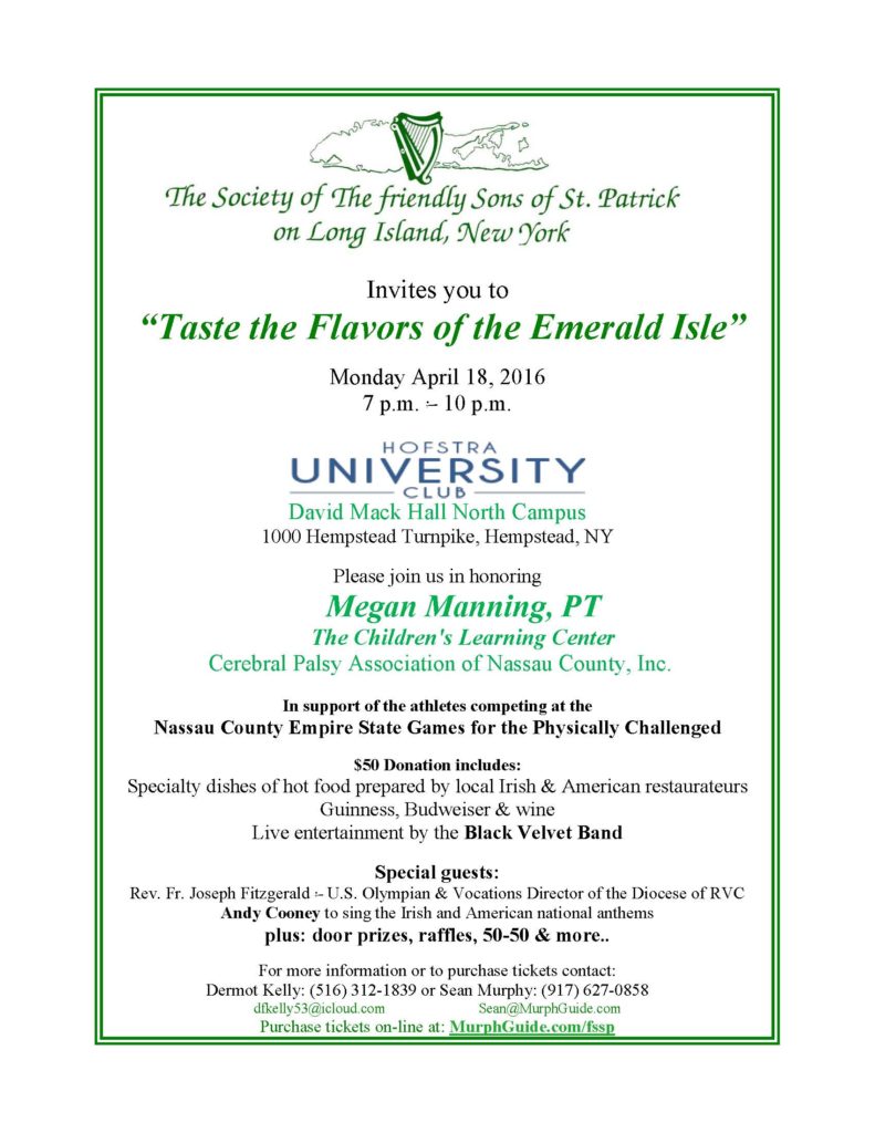 Taste of Ireland - FSSP Flyer 2016